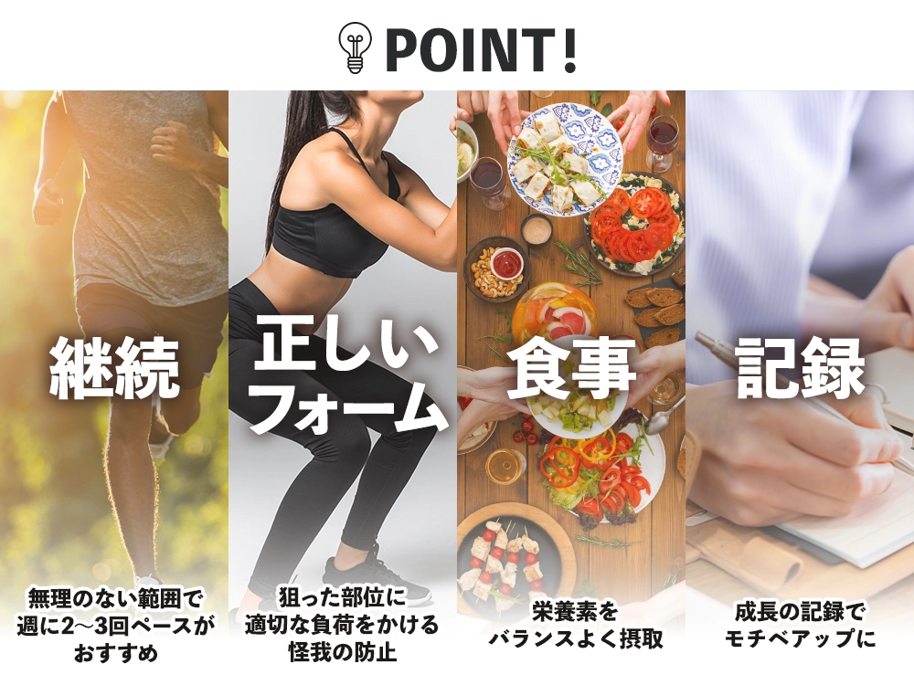 「筋トレの効果をさらに高めるポイント」の画像