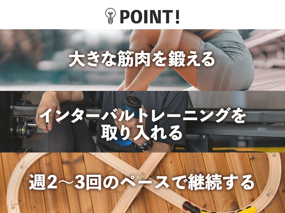 「効率的に代謝を上げるための筋トレ方法」の画像